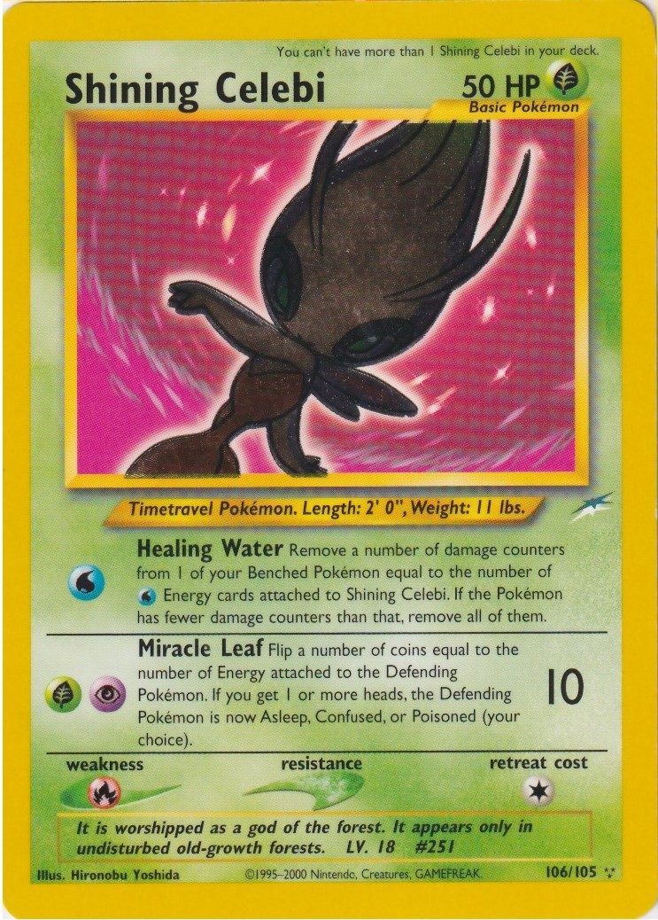 ポケモンカード　shining celebi 1ed 106/105 英語版 Shining Celebi - 106/105 - 1st Edition - Pokemon enkeltkort fra