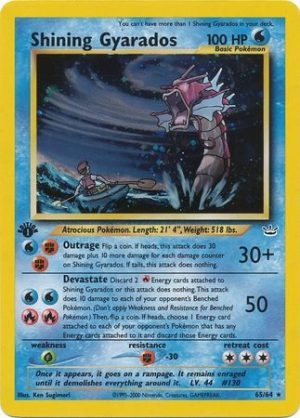 Shining Gyarados - 65/64 - 1st Edition - Pokemon enkeltkort fra