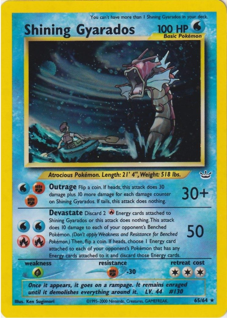 Shining Gyarados - 65/64 - Pokemon enkeltkort fra Neo Revelation