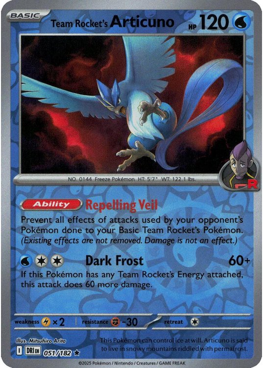 Team Rocket's Articuno - 051/182 - Reverse