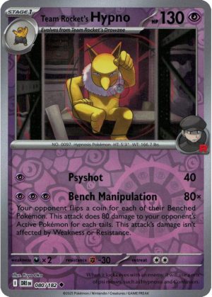 Team Rocket's Hypno - 080/182 - Reverse