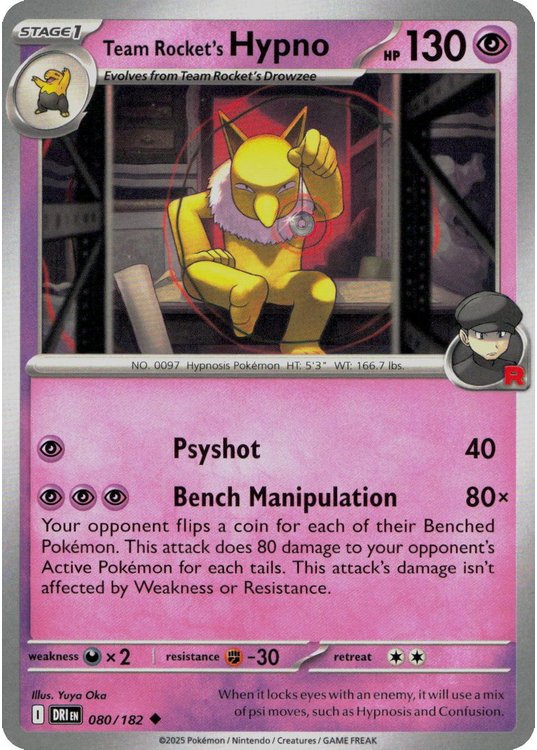 Team Rocket's Hypno - 080/182