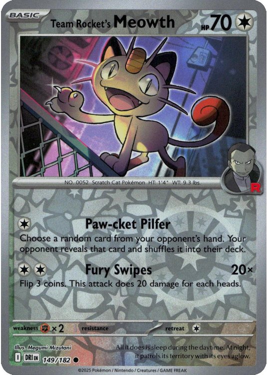 Team Rocket's Meowth - 149/182 - Reverse