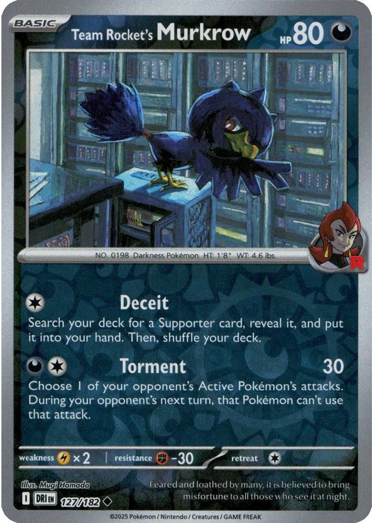Team Rocket's Murkrow - 127/182 - Reverse