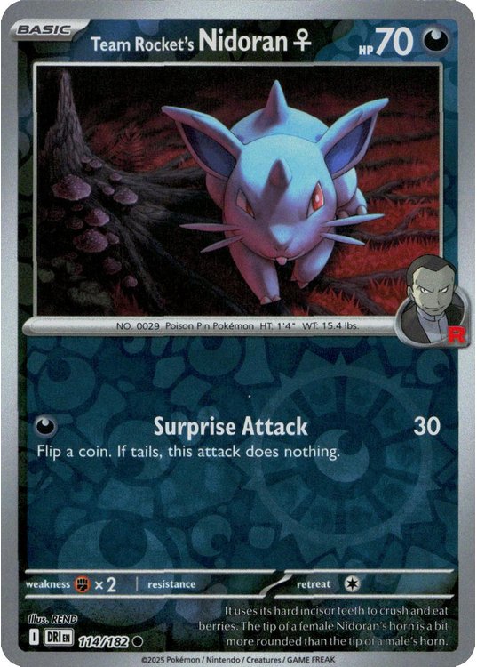 Team Rocket's Nidoran &femmale; - 114/182 - Reverse
