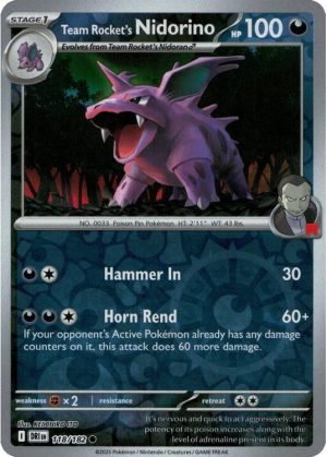Team Rocket's Nidorino - 118/182 - Reverse