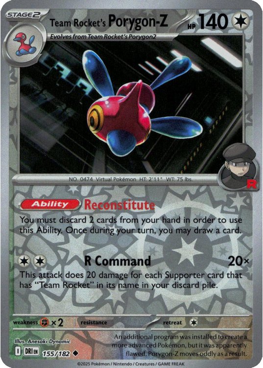 Team Rocket’s Porygon-Z – 155/182 – Reverse