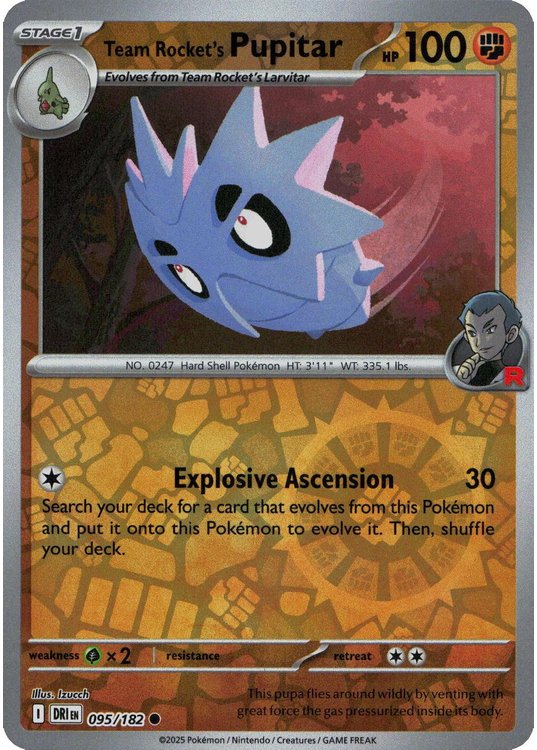 Team Rocket’s Pupitar – 095/182 – Reverse