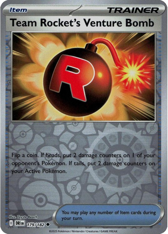 Team Rocket's Venture Bomb - 179/182 - Reverse