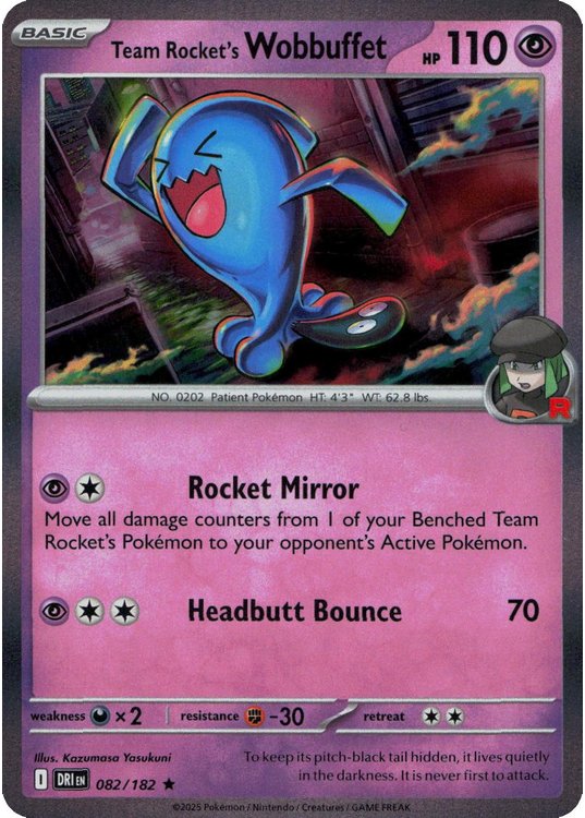 Team Rocket's Wobbuffet - 082/182 (Holo)