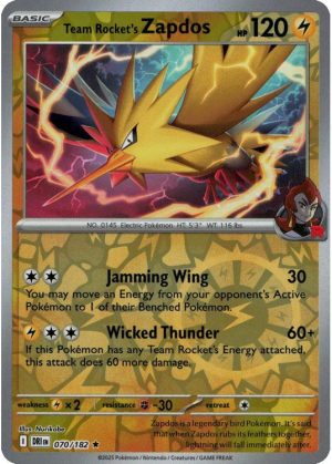Team Rocket's Zapdos - 070/182 - Reverse