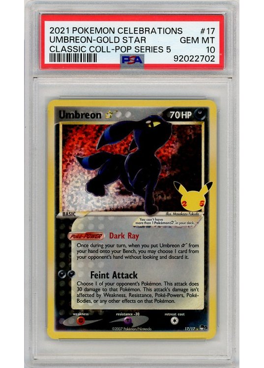 Umbreon * (Goldstar) – Classic Collection PSA 10 - Gradede pokemon