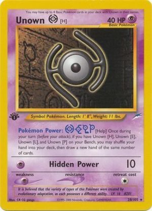 Unown [H] - 28/105 - 1st Edition