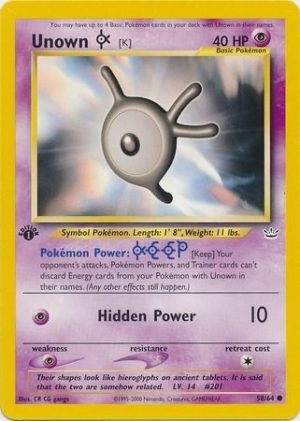 Unown [K] - 58/64 - 1st Edition