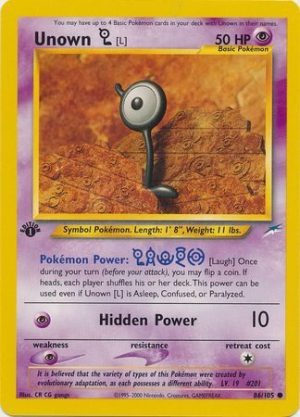 Unown [L] - 86/105 - 1st Edition