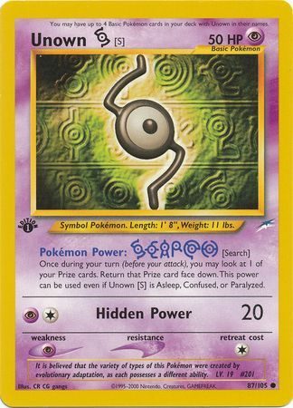 Unown [S] - 87/105 - 1st Edition