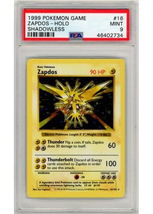 Zapdos 16/102 Shadowless PSA 9