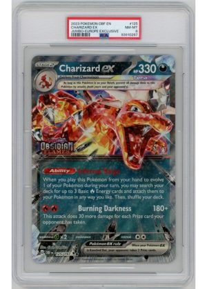 Charizard ex Obsidian Flames Stamp 125/197 JUMBO Kort PSA 8
