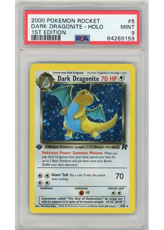 Dark Dragonite 5/82 1st Edition PSA 9