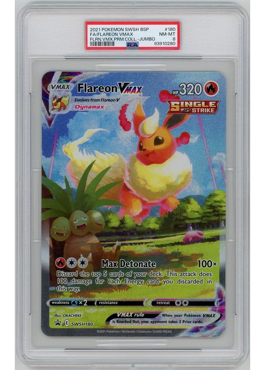 Flareon VMAX SWSH180 JUMBO Kort PSA 8