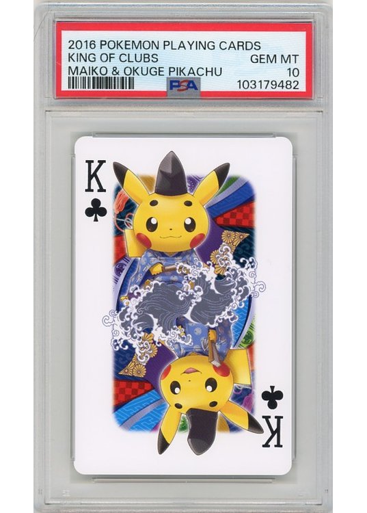 King of Clubs (Maiko & Okuge Pikachu Playing Cards)  PSA 10