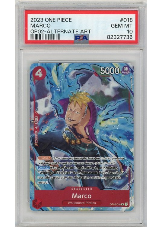 Marco (Alternate Art) (One Piece) OP02-018 PSA 10