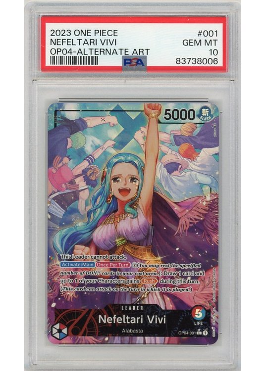 Nefeltari Vivi (Alternate Art) (One Piece) OP04-001 PSA 10