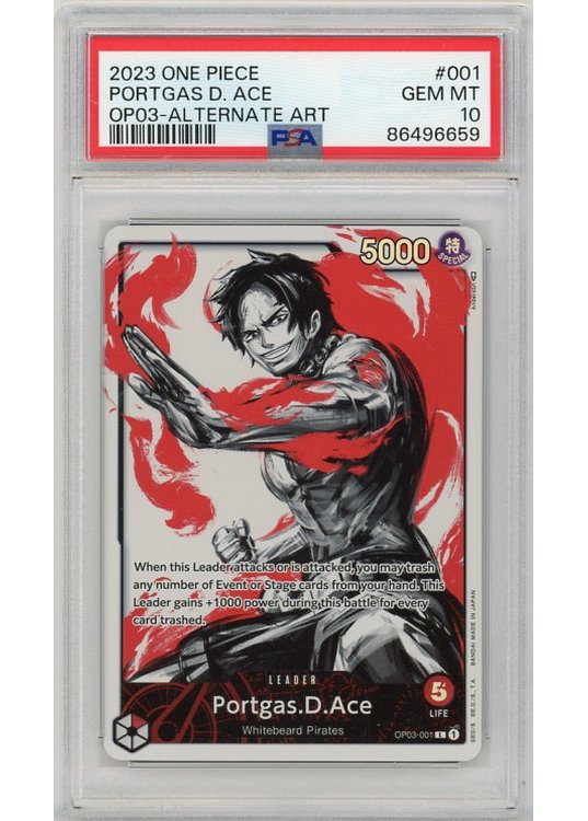 Portgas D. Ace (Alternate Art) (One Piece) OP03-001 PSA 10