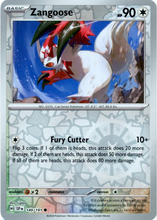 Zangoose - 149/191 - Reverse