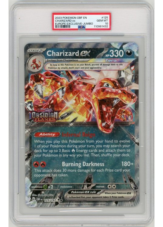 Charizard ex - Obsidian Flames Stamp PSA 10 - Gradede pokemon kort
