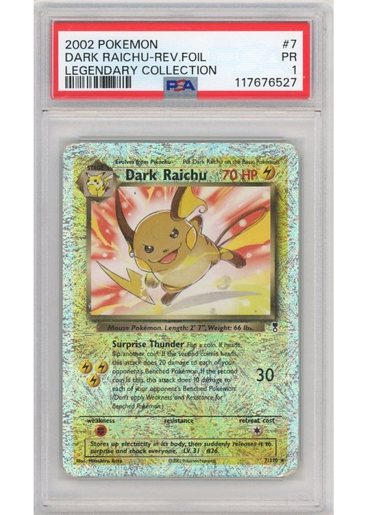 Dark Raichu 7/110 Reverse Foil PSA 1