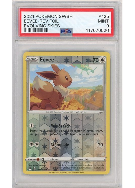 Eevee 125/203 Reverse Foil PSA 9