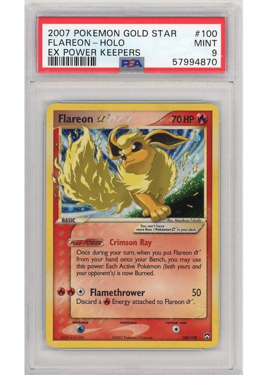 Flareon * (Goldstar) – 100/108 – PSA 9