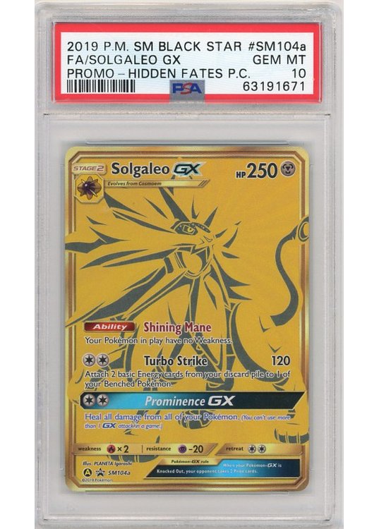 Lunala GX Alternate Art SM104a PSA 10