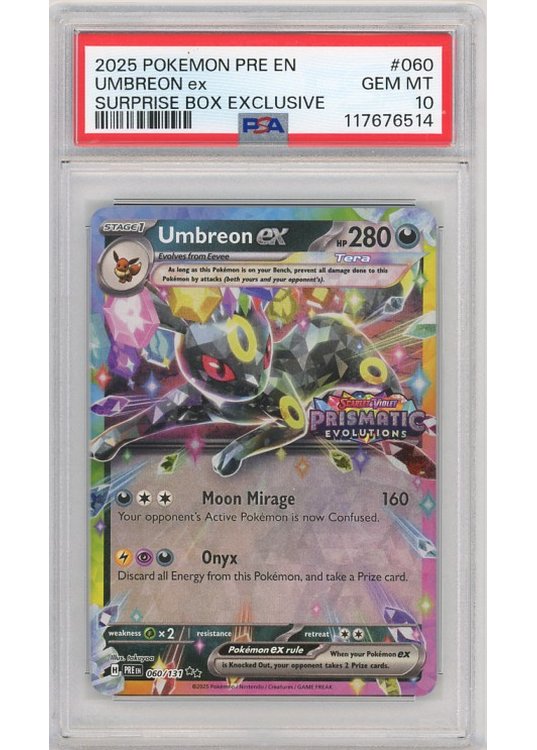 Umbreon ex - Prismatic Evolutions Stamp PSA 10 - Gradede pokemon