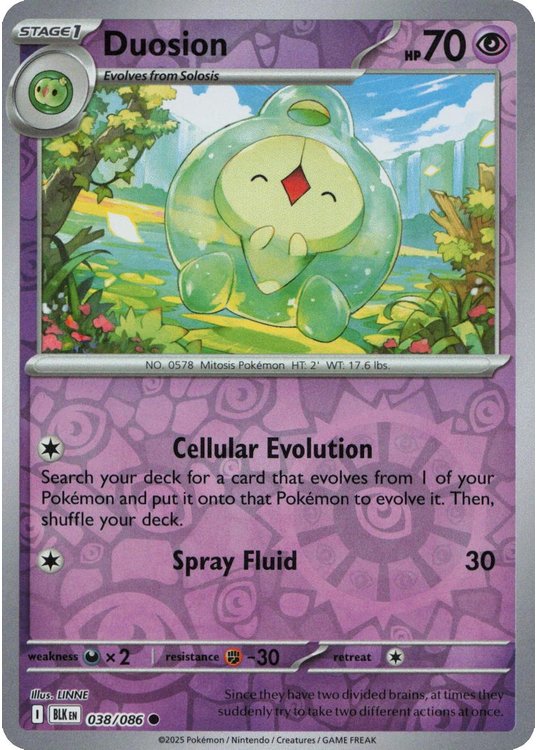 Duosion 038/086 Reverse - Pokemon enkeltkort fra SV10.5 Black Bolt