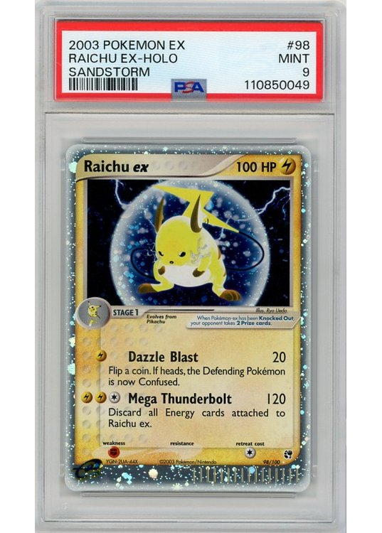 Raichu ex 98/100 PSA 9
