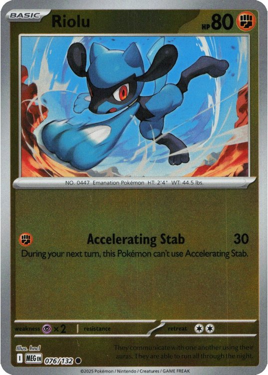 Riolu - 076/132 - Reverse