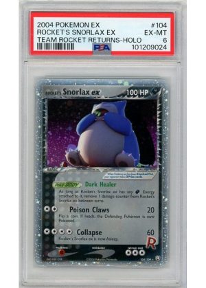 Rocket's Snorlax ex 104/109 PSA 8