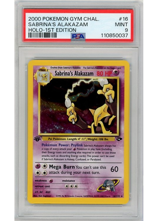 Sabrina's Alakazam 16/132 1st Edition PSA 9