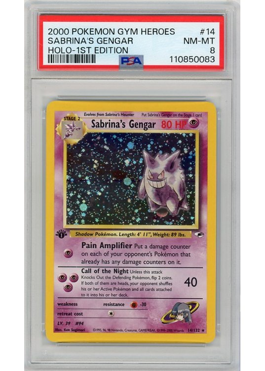 Sabrina's Gengar PSA 8 - Gradede pokemon kort på Pokemons.dk