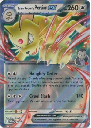 Team Rocket's Persian ex - Team Rocket Tin - Team Rocket's Persian ex SVP218 - Pokemon Scarlet & Violet Promo kort