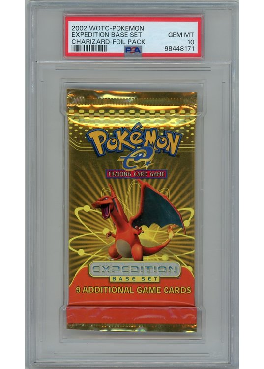 Expedition Base Set Booster Pakke Charizard artwork PSA 10