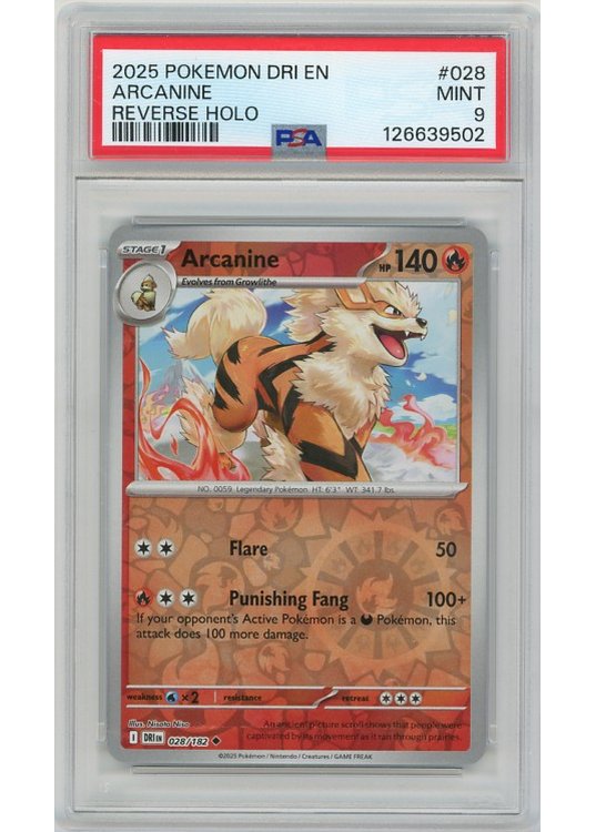 Arcanine 028/182 Reverse Foil PSA 9