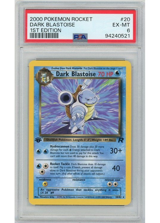 Dark Blastoise – 20/82 – 1st Edition – PSA 6