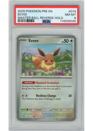 Eevee 074/131 Master Ball Reverse Foil PSA 8