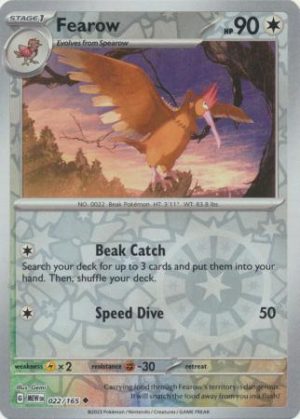 Fearow - 022/165 - Reverse
