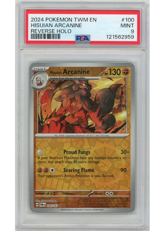 Hisuian Arcanine 100/167 Reverse Foil PSA 9
