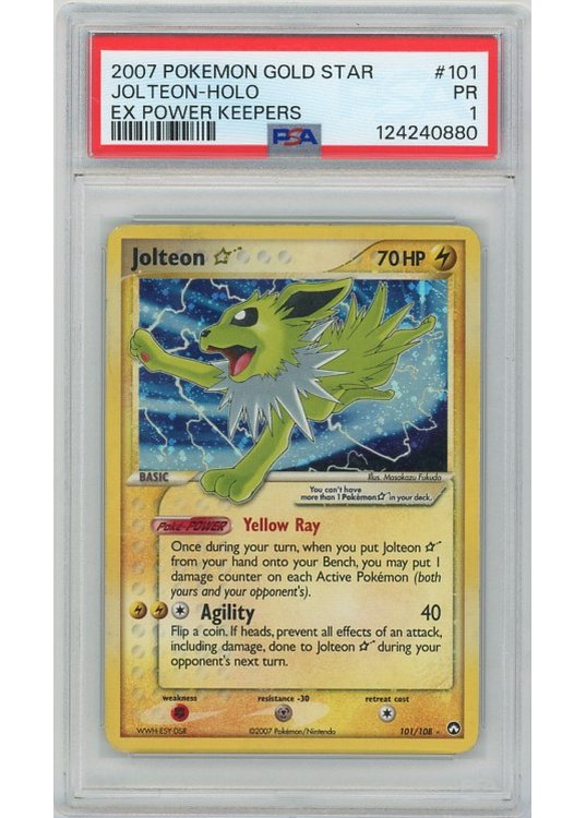 Jolteon * (Goldstar) 101/108 PSA 1