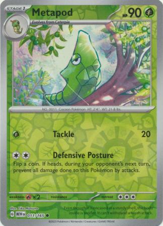 Metapod - 011/165 - Reverse